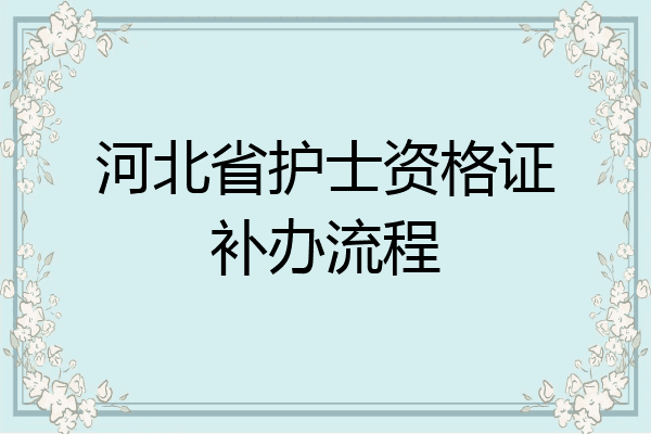 河北省护士资格证补办流程