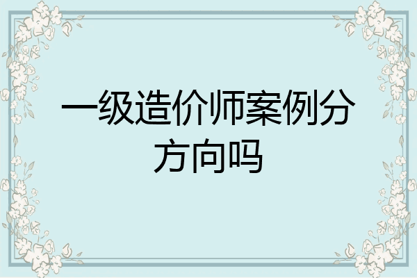 一级造价师案例分方向吗
