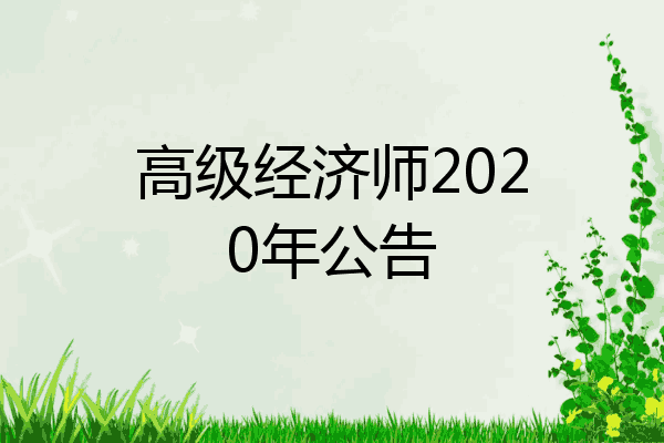 高级经济师2020年公告