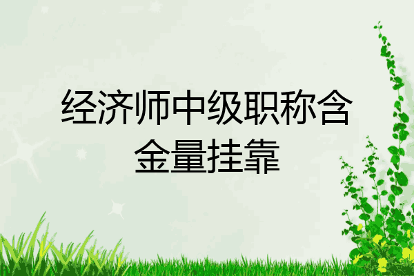 经济师中级职称含金量挂靠