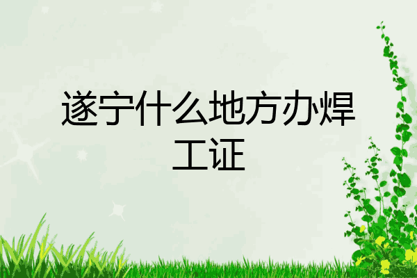 遂宁什么地方办焊工证