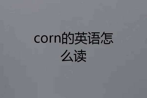 corn的英语怎么读