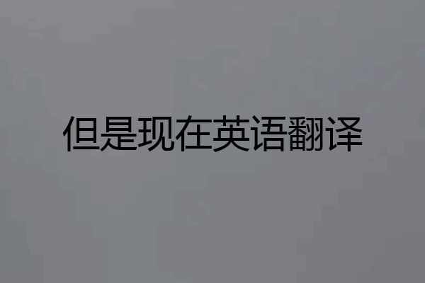 但是现在英语翻译
