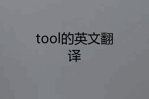 tool的英文翻译
