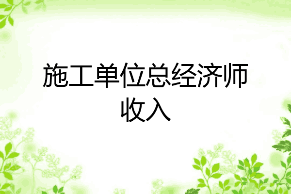 施工单位总经济师收入
