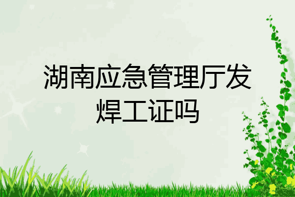 湖南应急管理厅发焊工证吗