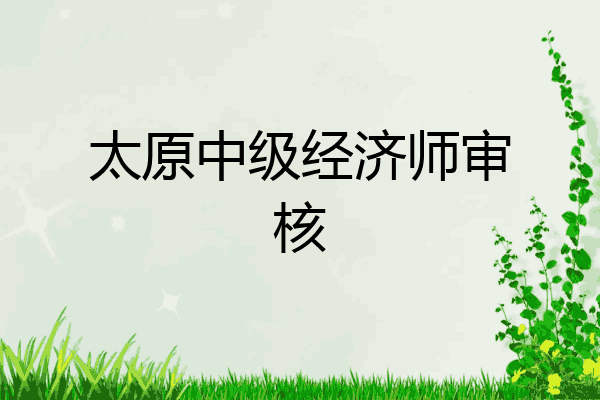 太原中级经济师审核