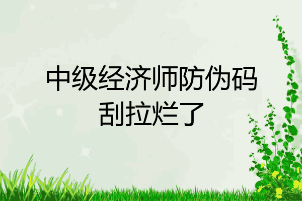 中级经济师防伪码刮拉烂了