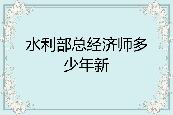 水利部总经济师多少年新