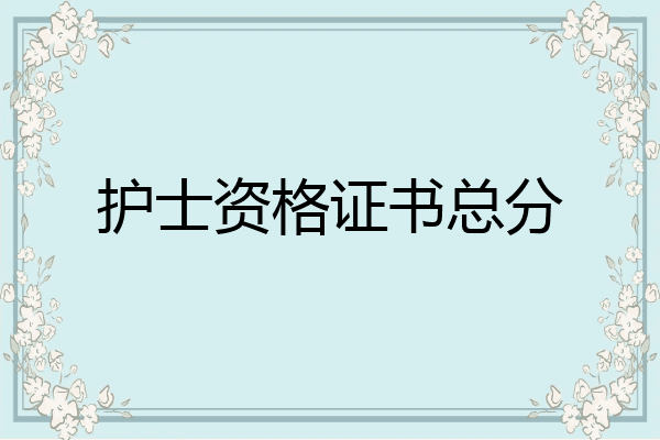 护士资格证书总分
