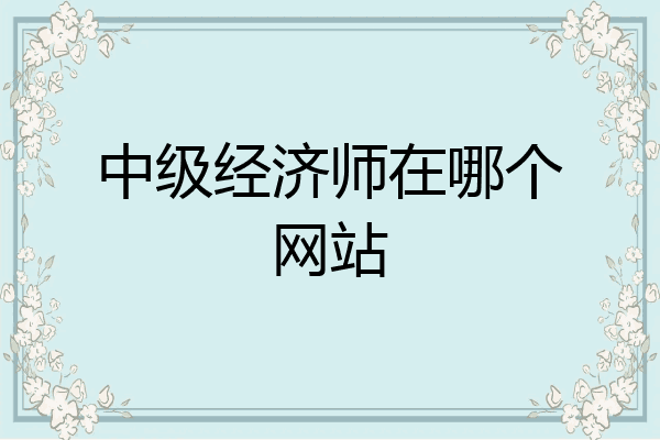 中级经济师在哪个网站
