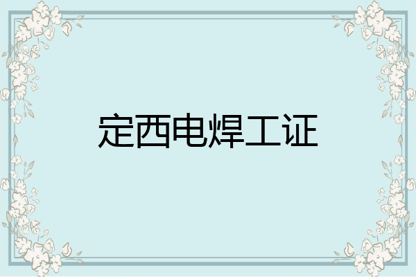 定西电焊工证