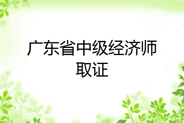 广东省中级经济师取证