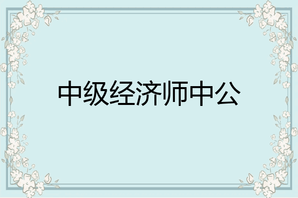 中级经济师中公