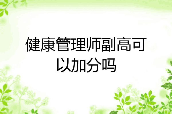 健康管理师副高可以加分吗