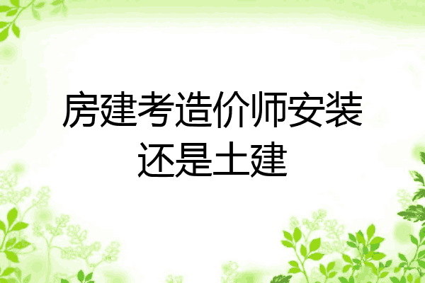 房建考造价师安装还是土建
