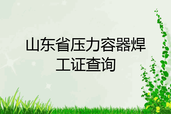 山东省压力容器焊工证查询