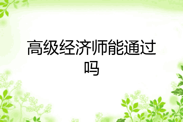 高级经济师能通过吗