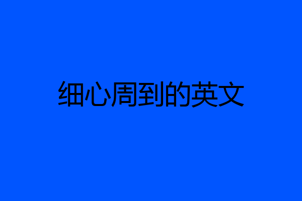 细心周到的英文