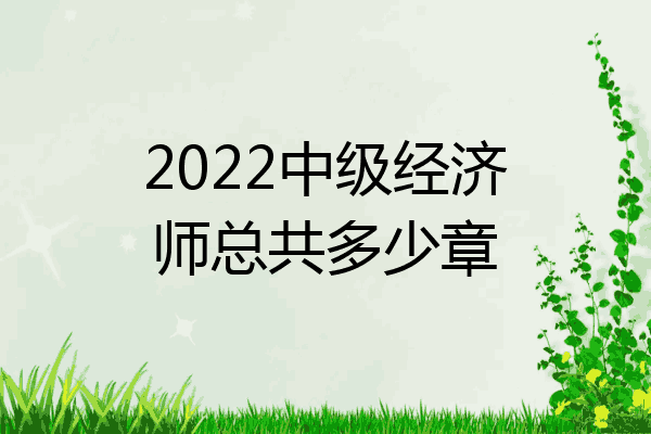 2022中级经济师总共多少章