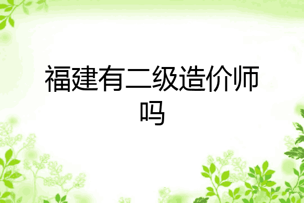 福建有二级造价师吗