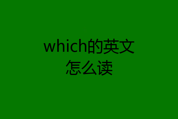 which的英文怎么读