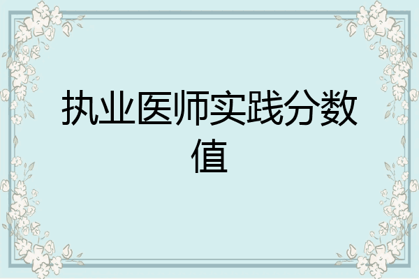 执业医师实践分数值