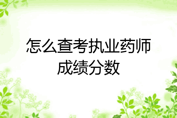 怎么查考执业药师成绩分数