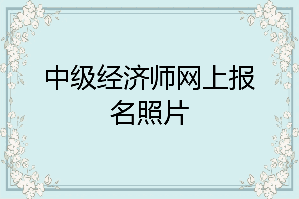 中级经济师网上报名照片