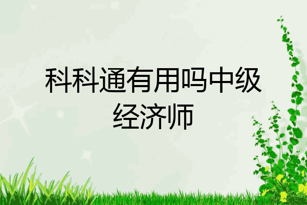 科科通有用吗中级经济师