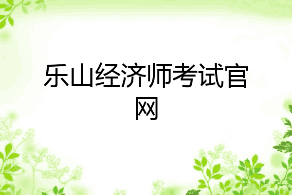 乐山经济师考试官网
