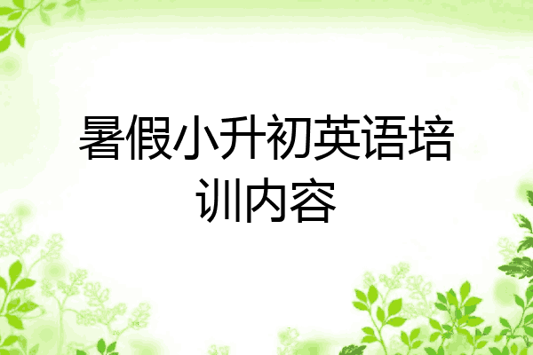 暑假小升初英语培训内容