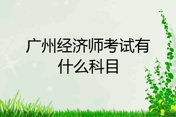 广州经济师考试有什么科目