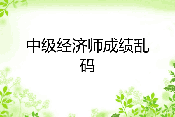 中级经济师成绩乱码