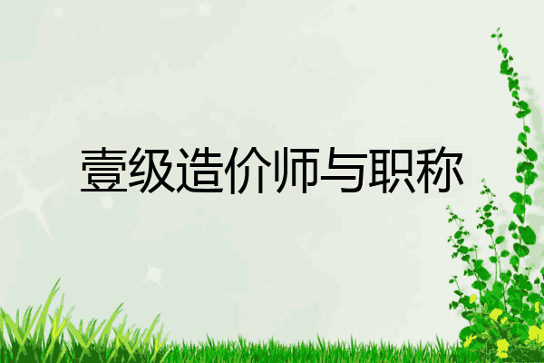 壹级造价师与职称