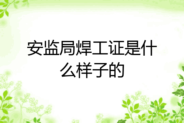 安监局焊工证是什么样子的