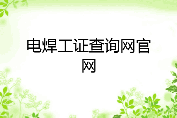 电焊工证查询网官网