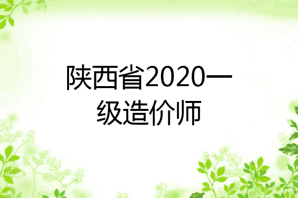 陕西省2020一级造价师