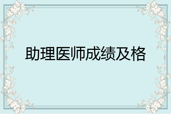 助理医师成绩及格