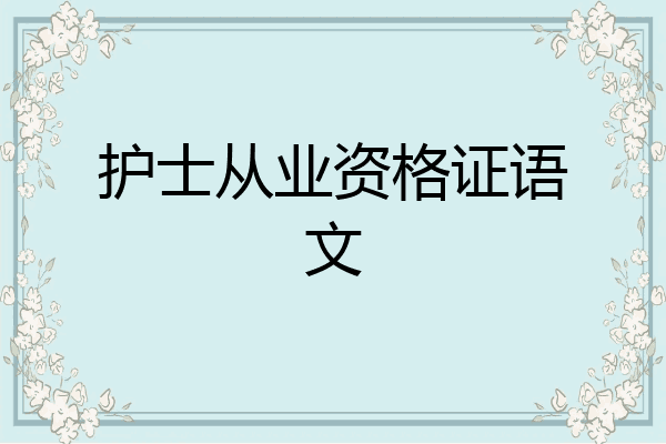 护士从业资格证语文