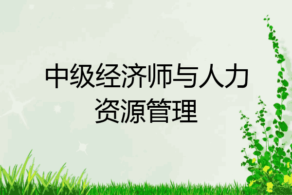 中级经济师与人力资源管理