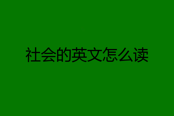 社会的英文怎么读