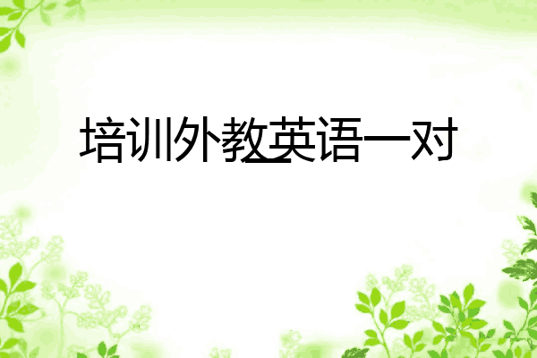 培训外教英语一对一