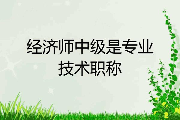 经济师中级是专业技术职称