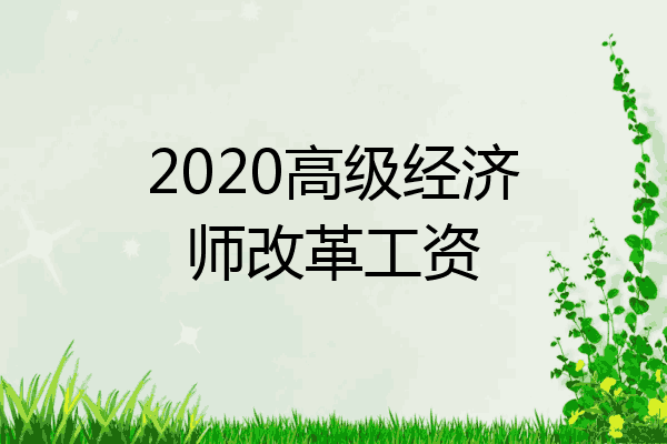 2020高级经济师改革工资