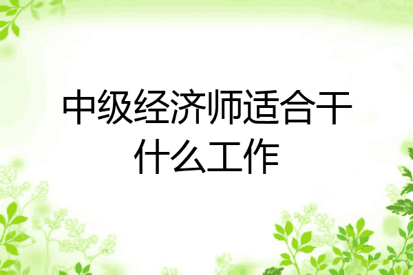 中级经济师适合干什么工作