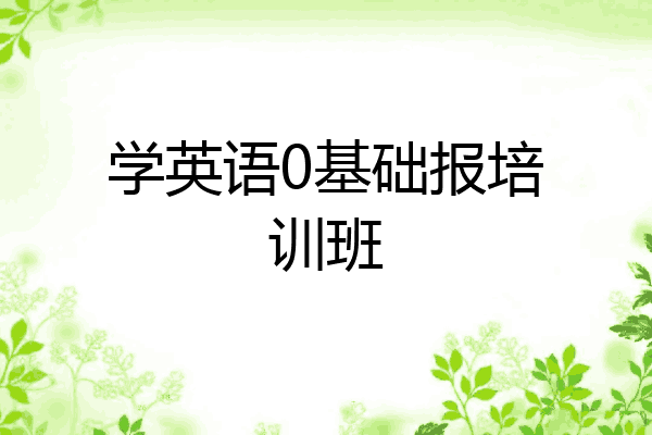学英语0基础报培训班