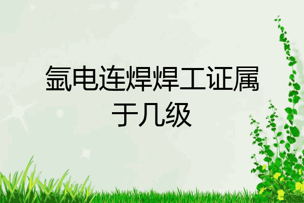 氩电连焊焊工证属于几级