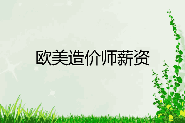 欧美造价师薪资