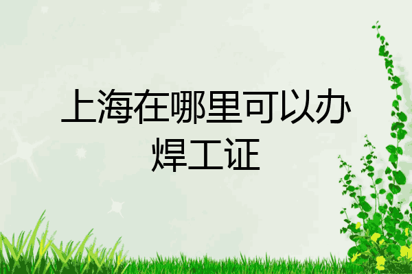 上海在哪里可以办焊工证